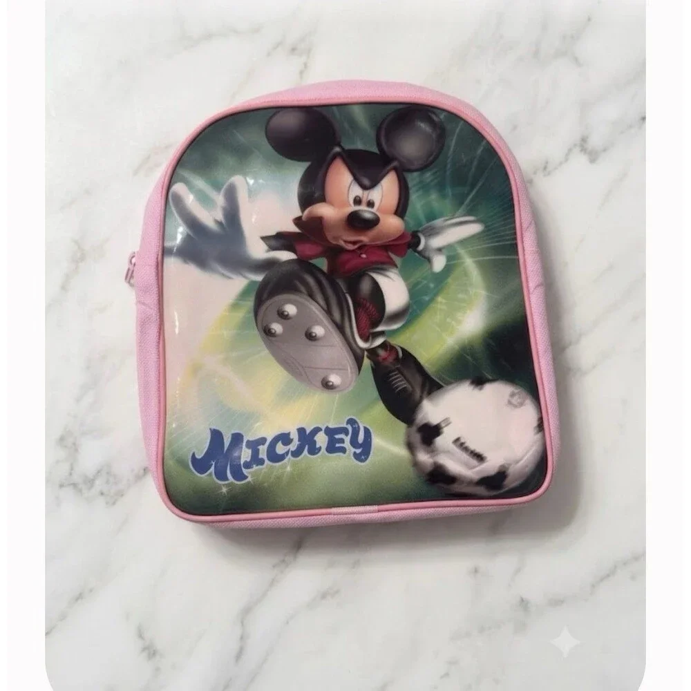 Disney Mickey Mouse Pink Mini 10”Backpack Kids Soccer Graphic Child’s New